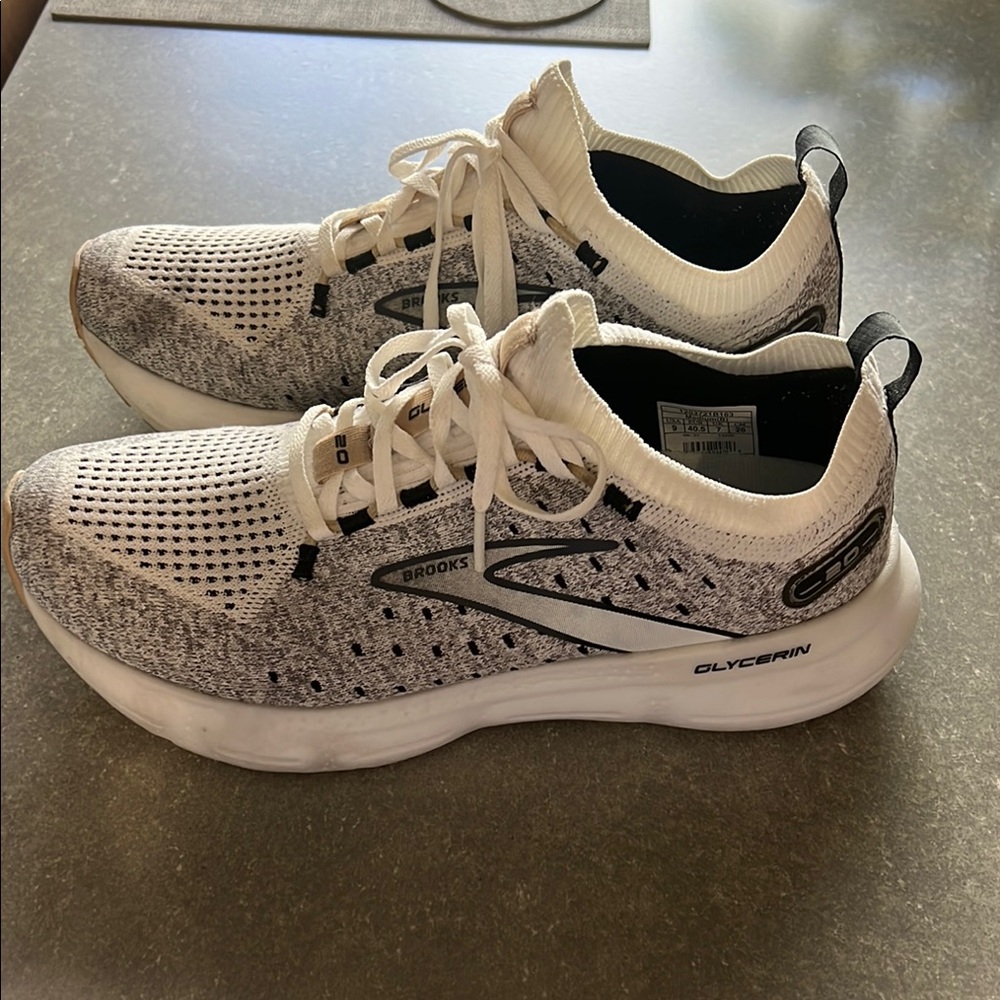 White and Gray Athletic Sneakers